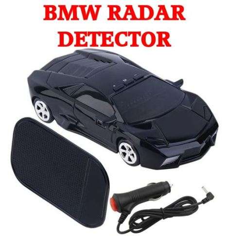 Black BMW Laser Radar Detector - DC & USB, Voice Alert, 360 Degree Protection, & Support GPS
