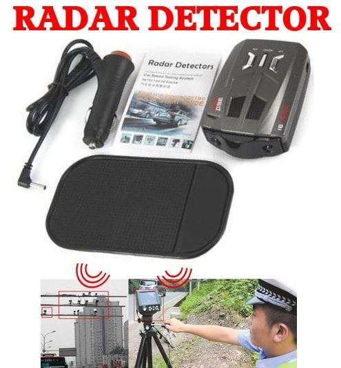 V9 Laser Speed Control Radar Detector - LED Display, USB 2.0, Anti-Slip Mat & Car Charger