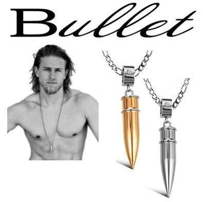 Elegant 316L Stainless Steel Link Chain With Solid Crystal Bullet Pendant in Complimentary Gift Box