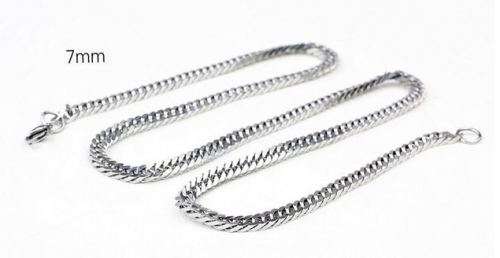 66cm 316L Stainless Steel 7mm Figaro Link Chain Necklace for Men in Complimentary Gift Box