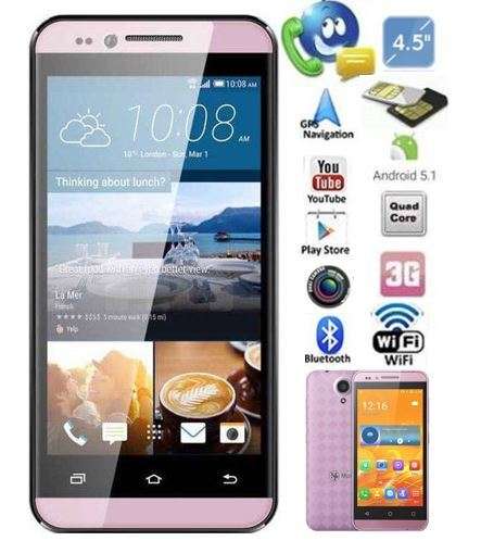 4.5" Android 5.1 Quad Core Smartphone, Wi-Fi, 3G, Bluetooth, Dual Sim & Camera, GPS,Gravity Sensor