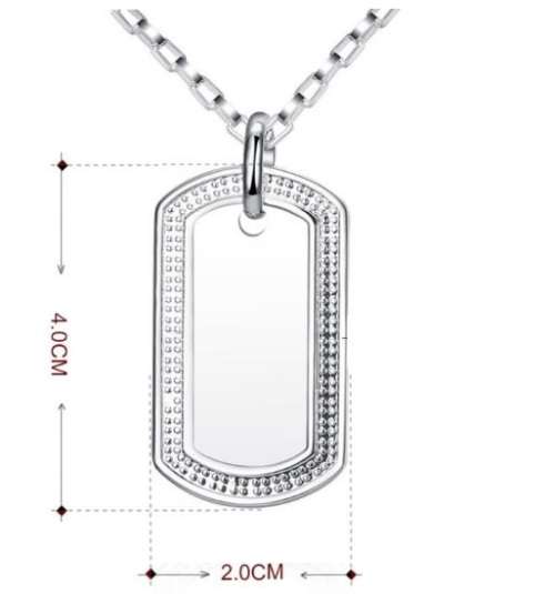 Stainless Steel Silver Chain With Dog Tag Pendant in Gift Box - Engrave Your Own Message