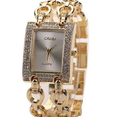 Elegant & Attractive Ladies Rose Gold Austrian Crystal CALDI Quartz Dress Watch in Gift Box