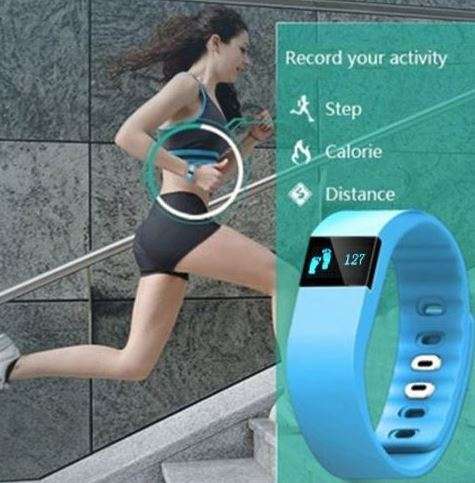 Bluetooth Smartwatch & Fitness Bracelet with Pedometer for Samsung & Android Phones BLUE