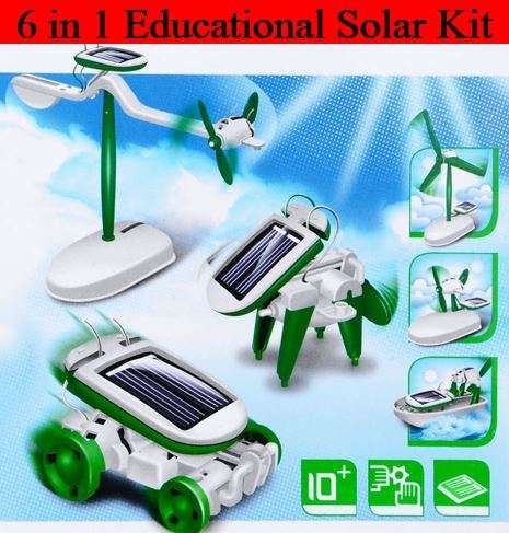 Educational Engineering Self Assembly 6 IN 1 Solar Rechargeable Kit - Learning, Logic & Creativity