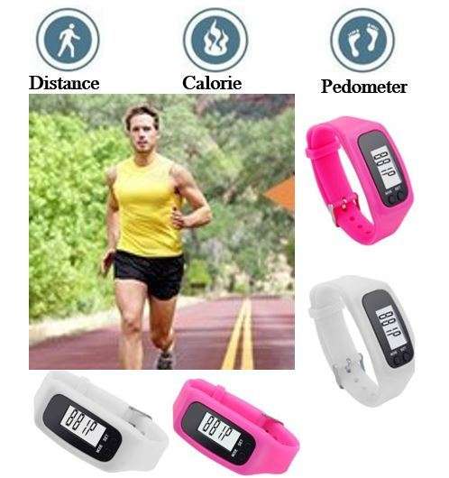 LCD Sport & Fitness PEDOMETER Wrist Watch, Step Counter, Calories, Distance, Available in 3 Colours