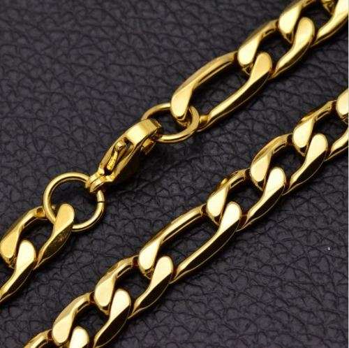 Elegant Men's 6mm Golden Stainless Steel Link Chain Bracelet in Complimentary Gift Box