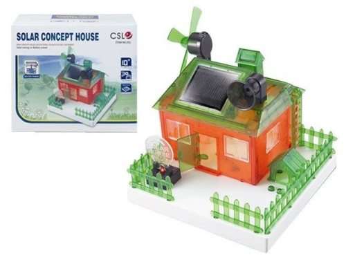 Educational Learn While Building Your Own Solar Powered House - LED Sign Display, Sound, Windmill