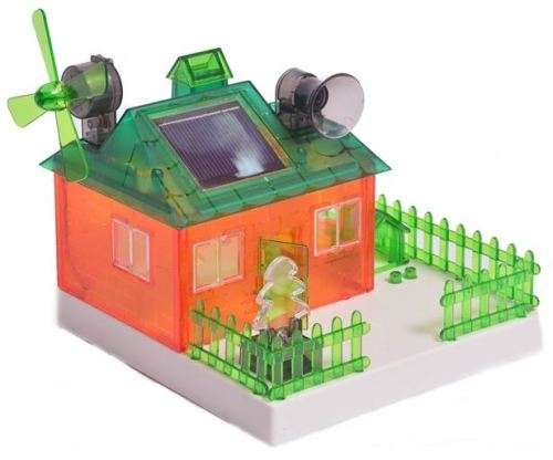 Educational Learn While Building Your Own Solar Powered House - LED Sign Display, Sound, Windmill