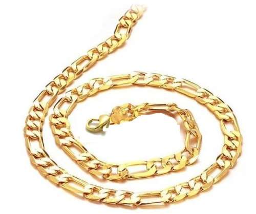 Elegant Men's 6mm Golden Stainless Steel Link Chain Necklace in Complimentary Gift Box