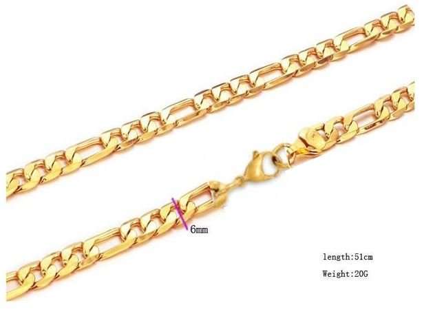Elegant Men's 6mm Golden Stainless Steel Link Chain Necklace in Complimentary Gift Box
