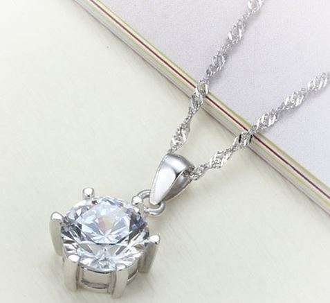 Exquisite 925 Sterling Silver Twisted Chain Cubic Zirconia Jewelry Set in Complimentary Gift Box