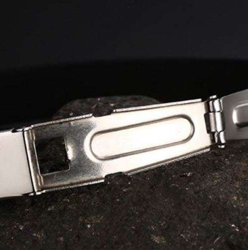 Elegant Stainless Steel & Silicone Men's Bracelet With Steel Spring Clasp in Complimentary Gift Box