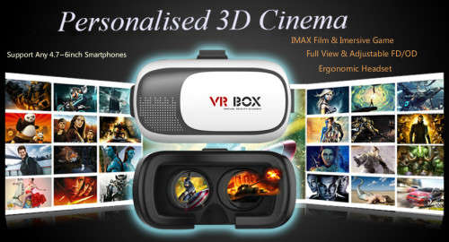 VR Box 2, 3D Virtual Reality Glasses With Head Mount & 3D Bluetooth Remote Controller