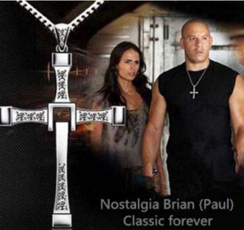Fast & Furious Men's Stainless Steel Chain With Crystal Cross Pendant in Complimentary Gift Box