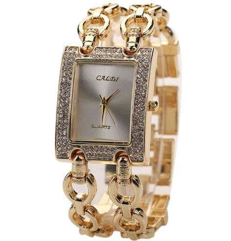 Elegant & Attractive Ladies Rose Gold Austrian Crystal CALDI Quartz Dress Watch in Gift Box