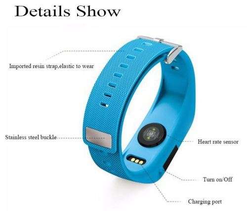 Bluetooth Smartwatch & Fitness Bracelet with Pedometer for Samsung & Android Phones BLUE