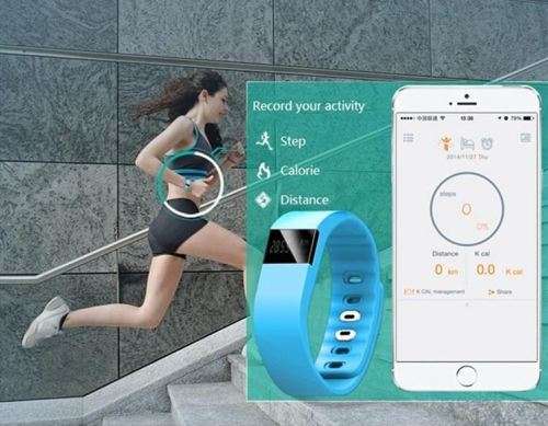 Bluetooth Smartwatch & Fitness Bracelet with Pedometer for Samsung & Android Phones BLUE