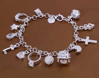 Exquisite Solid Silver Fill Charm Bracelet in Complimentary Gift Box