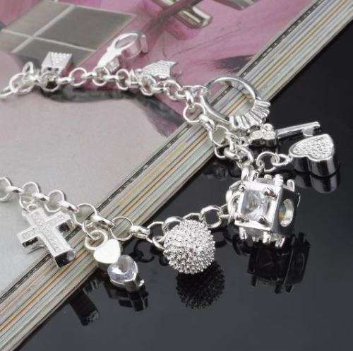 Exquisite Solid Silver Fill Charm Bracelet in Complimentary Gift Box