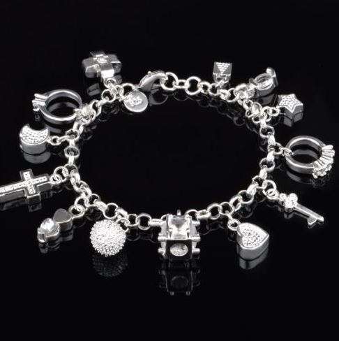Exquisite Solid Silver Fill Charm Bracelet in Complimentary Gift Box