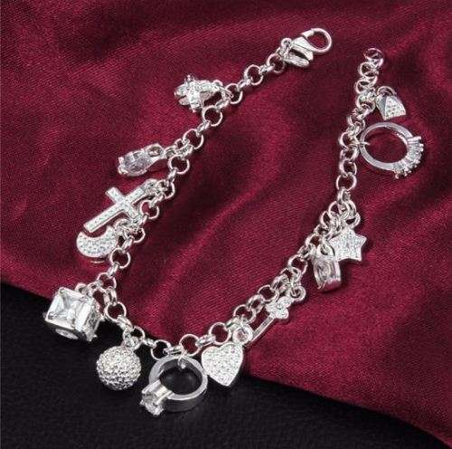 Exquisite Solid Silver Fill Charm Bracelet in Complimentary Gift Box
