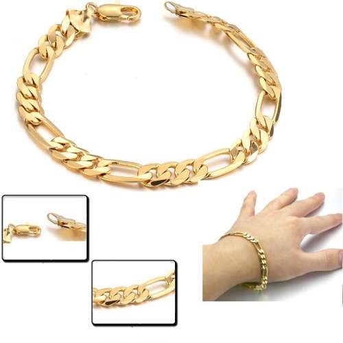 Elegant Men's 6mm Golden Stainless Steel Link Chain Bracelet in Complimentary Gift Box