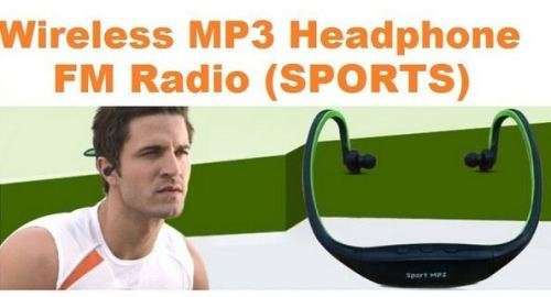 8G Sport & Fitness Wireless MP 3 Player Headset Headphone - Build in FM Radio & Micro SD Card Slot