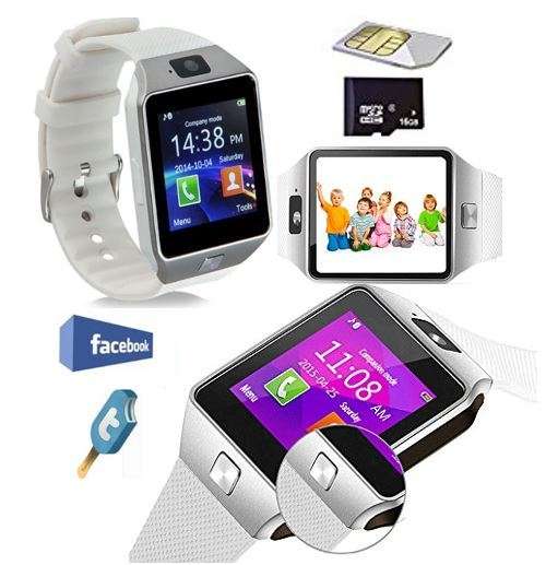 Smart Watch Phone -  SIM CARD, Bluetooth, Camera, Sleep Monitor, SD Card, MP3 etc. - White