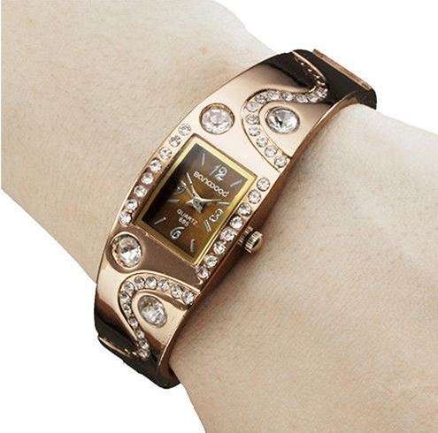 Beautiful Ladies WAVE Rhinestone & Crystal Bracelet Wrist Watches in SILVER or GOLD