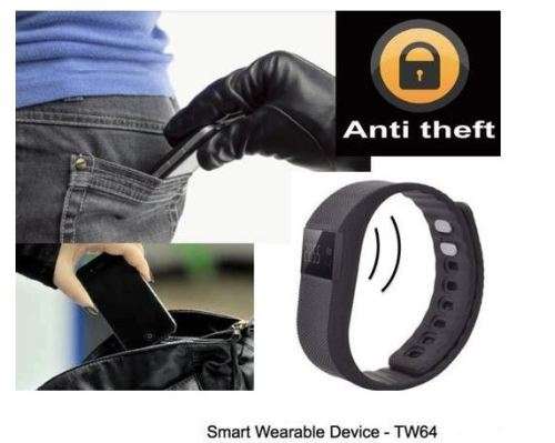 Bluetooth Smartwatch & Fitness Bracelet with Pedometer for Samsung & Android Phones BLACK