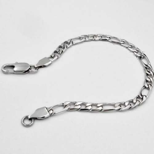 Elegant Men's 6mm Silver Stainless Steel Link Chain Bracelet in Complimentary Gift Box