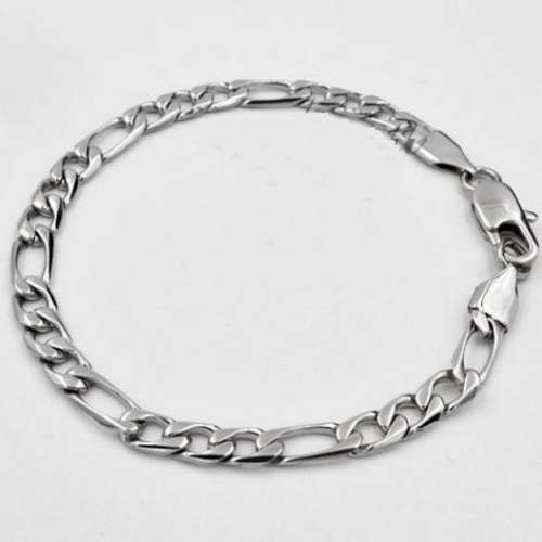 Elegant Men's 6mm Silver Stainless Steel Link Chain Bracelet in Complimentary Gift Box