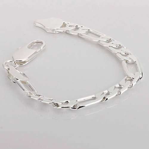 Elegant Men's 6mm Silver Stainless Steel Link Chain Bracelet in Complimentary Gift Box