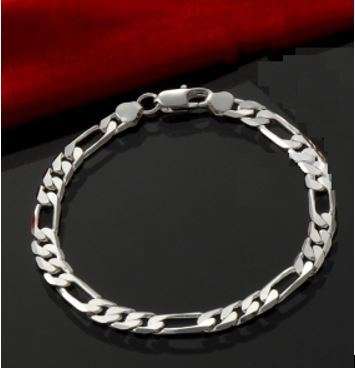 Elegant Men's 6mm Silver Stainless Steel Link Chain Bracelet in Complimentary Gift Box