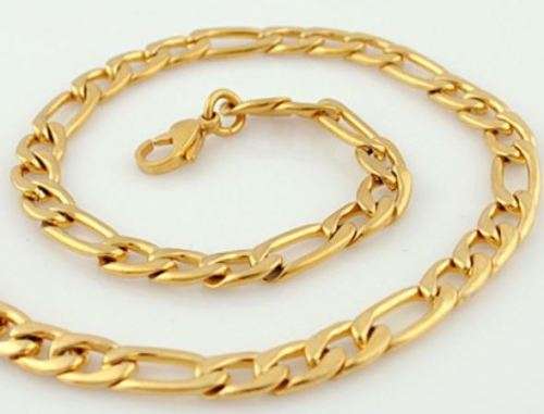 Elegant Men's 6mm Golden Stainless Steel Link Chain Necklace in Complimentary Gift Box