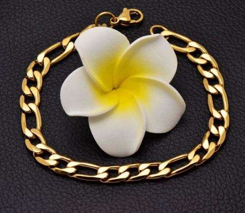 Elegant Men's 6mm Golden Stainless Steel Link Chain Bracelet in Complimentary Gift Box