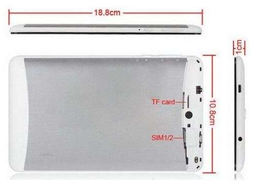 7" Android Smartphone Tablet, Wi-Fi, 3G, Dual Sim Cards, Dual Cameras, Touch Screen, 4GB, GPS-SILVER