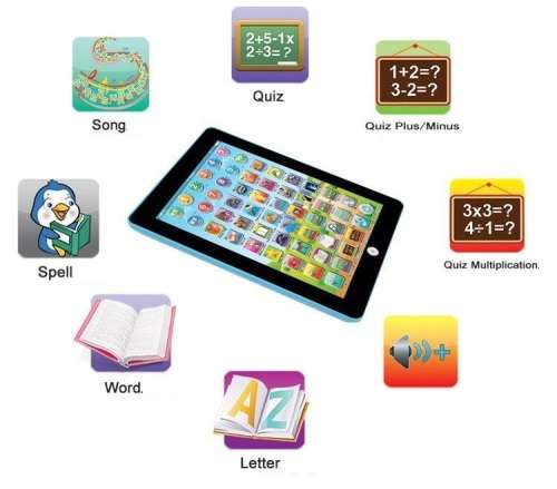 10.5" Intelligent Educational Tablet - Touch Screen, Colour Full Lights, Words, Numbers, Quiz, Songs
