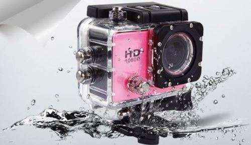 Full HD 1080P Sport Action Camera Camcoder, Waterproof, USB Cable, Car Charger, Full Set PINK