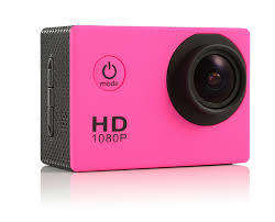 Full HD 1080P Sport Action Camera Camcoder, Waterproof, USB Cable, Car Charger, Full Set PINK
