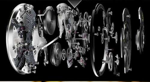 Trendy Men's Stainless Steel & Leather Skeleton Wrist Watch in Brown & Silver in Gift Box