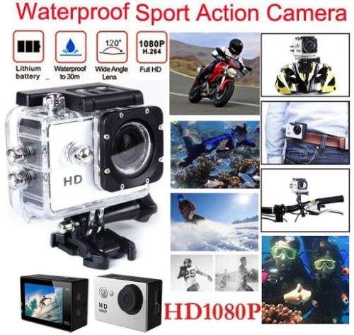 1.5" Full HD 1080P Action Sport Cam - Waterproof, LCD Screen, Side Helmet Mount, Waterproof Casing..