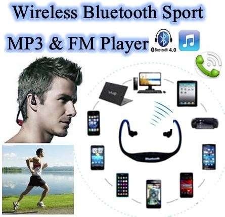 Bluetooth Wireless Headset - MP3 Player, FM Radio, Micro SD Card for Android & iPhone