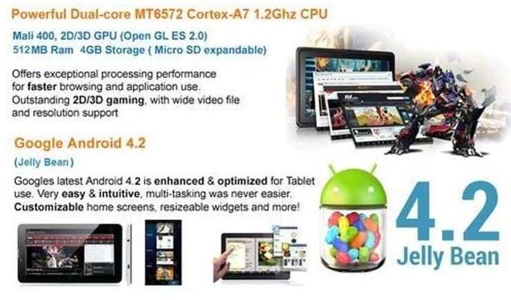 7" Android Smartphone Tablet, Wi-Fi, 3G, Dual Sim Cards, Dual Cameras, Touch Screen, GPS - GOLD