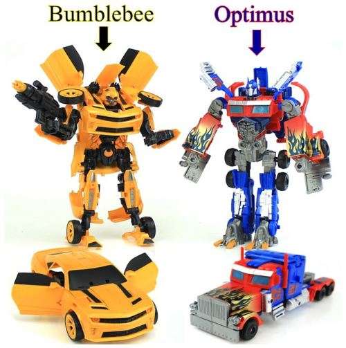 Transformer Action Figure Cars - Select Bumblebee OR Optimus, Ideal for Concentration Skills