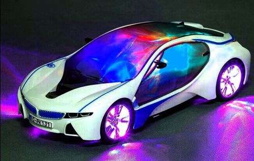 Electric 3D Bump-'n-Go Car with Four Transparent Colours & Music