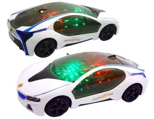 Electric 3D Bump-'n-Go Car with Four Transparent Colours & Music