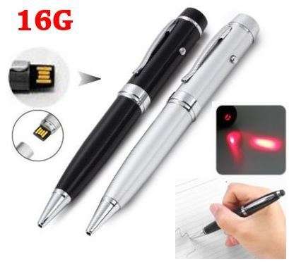 3 in 1 High Speed 16G Ball Point Red Laser Pen With 16 GB USB Memory Stick for iPhone / Samsung/ HTC