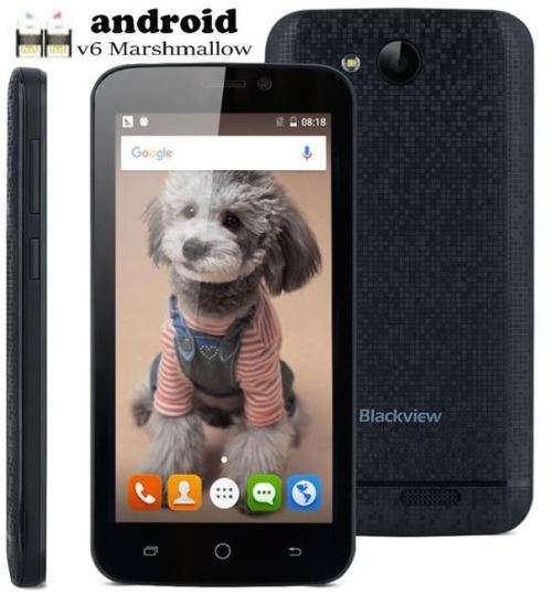 Original QUAD CORE Blackview A5 ANDROID 6.0 WCDMA 3G Smartphone - Dual Sim, 5MP Camera, G Sensor etc